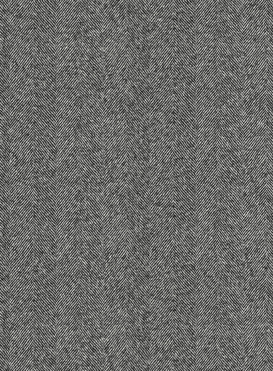 Italian Gray Herringbone Flannel Pants - Image 3