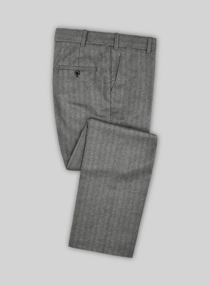 Italian Gray Herringbone Flannel Suit - Image 5