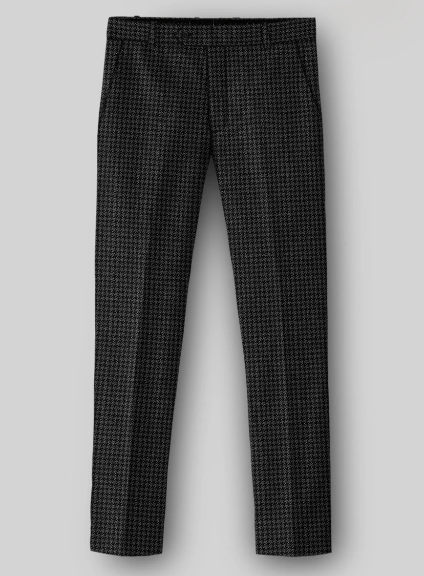 Italian Gray Houndstooth Tweed Pants