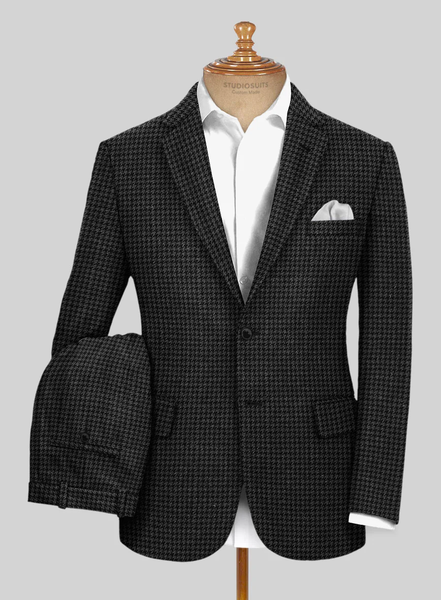 Italian Gray Houndstooth Tweed Suit - Image 2
