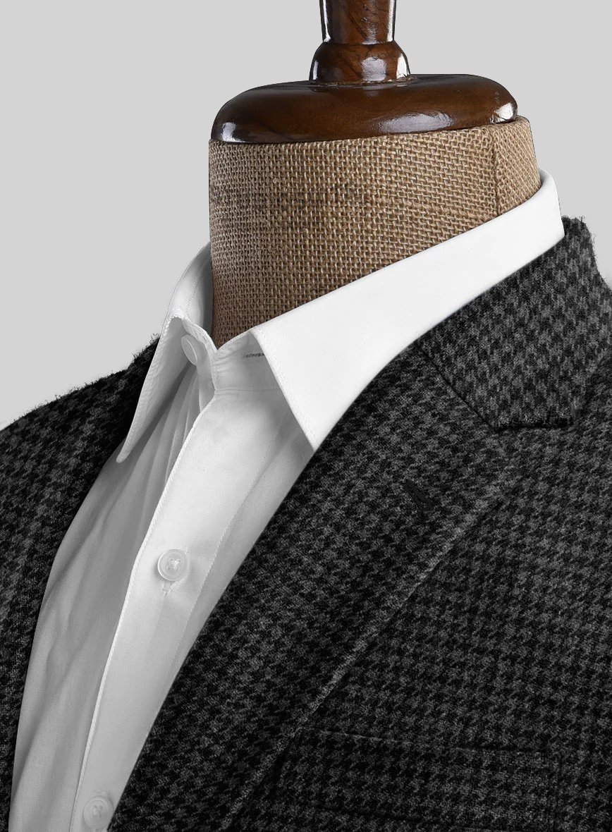 Italian Gray Houndstooth Tweed Suit - Image 5