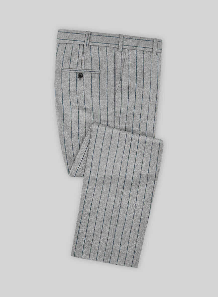 Italian Gray Stripe Cashmere Wool Suit - Image 4