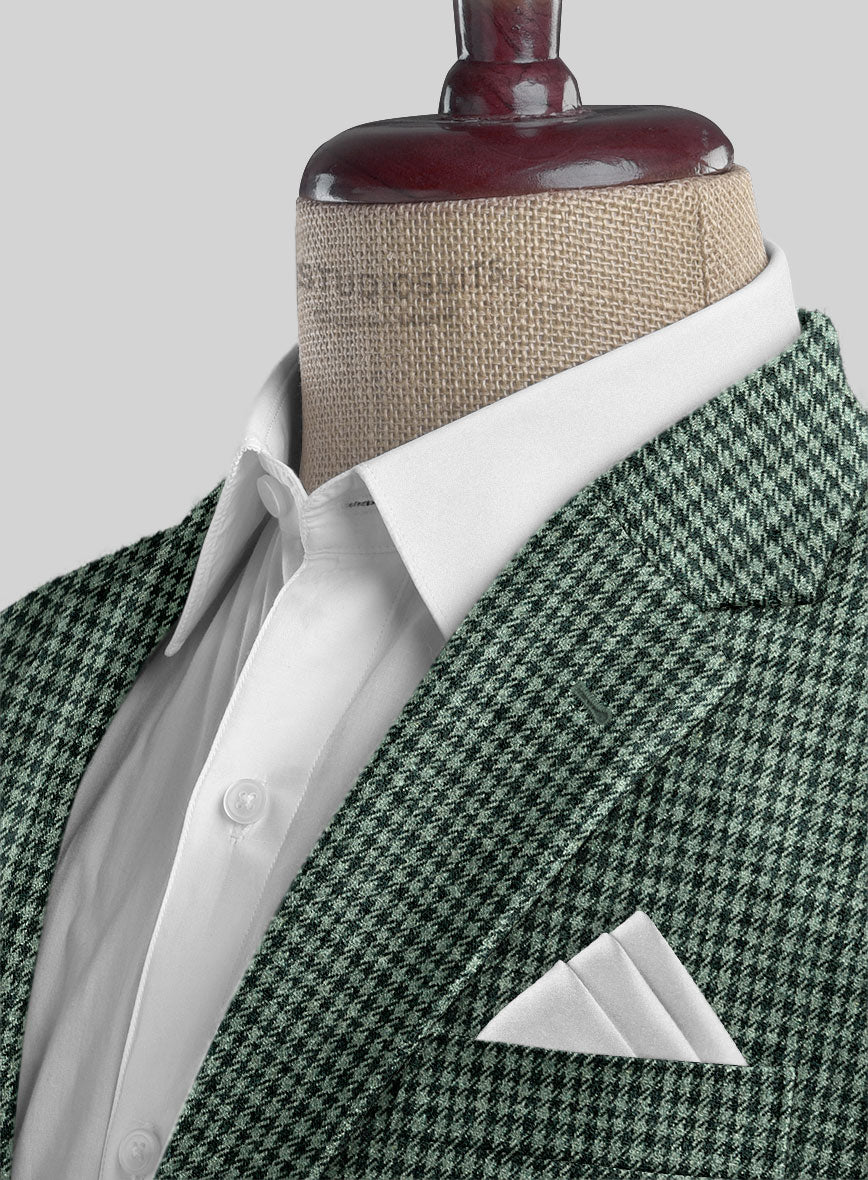 Italian Green Houndstooth Tweed Jacket - Image 3