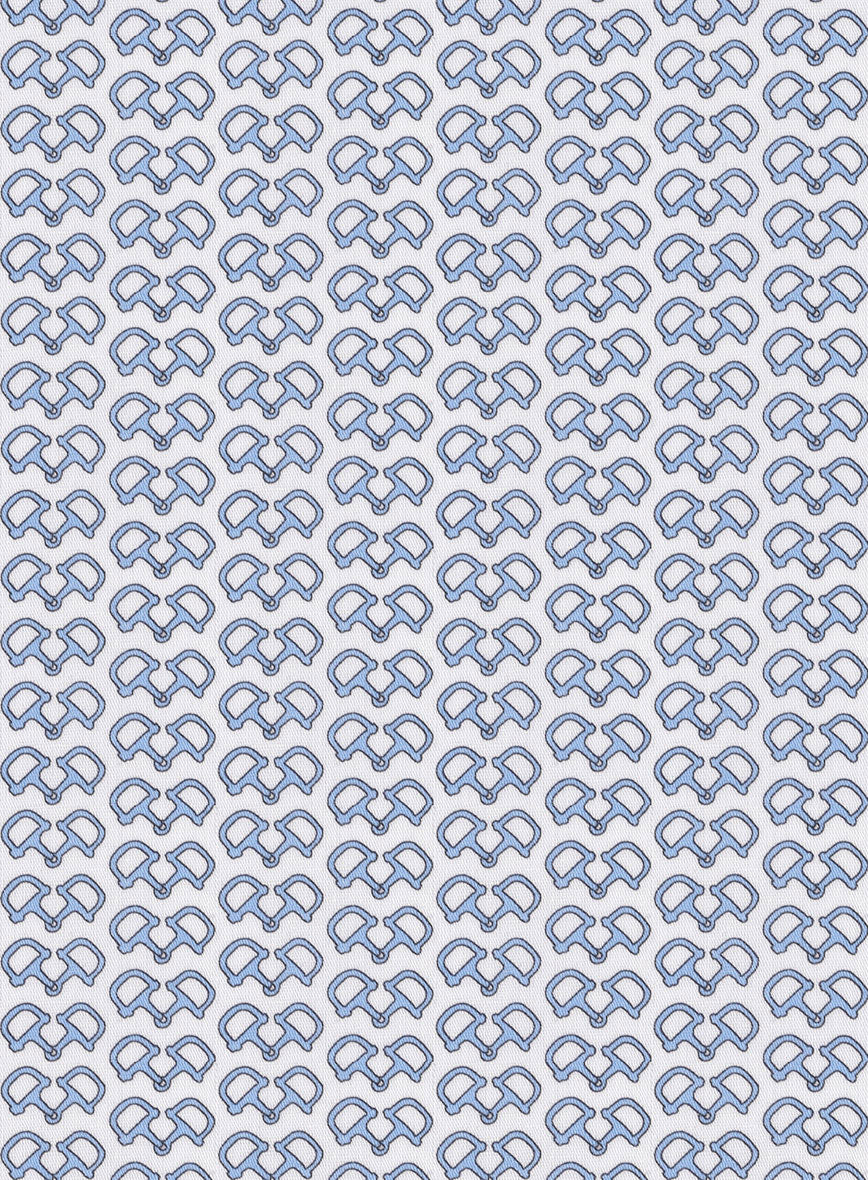 Italian Handcuffs Blue Summer Linen Shirt - Image 3