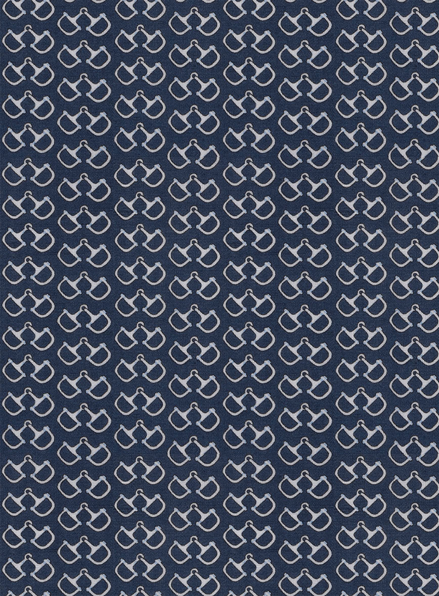 Italian Handcuffs Dark Blue Summer Linen Shirt - Image 3