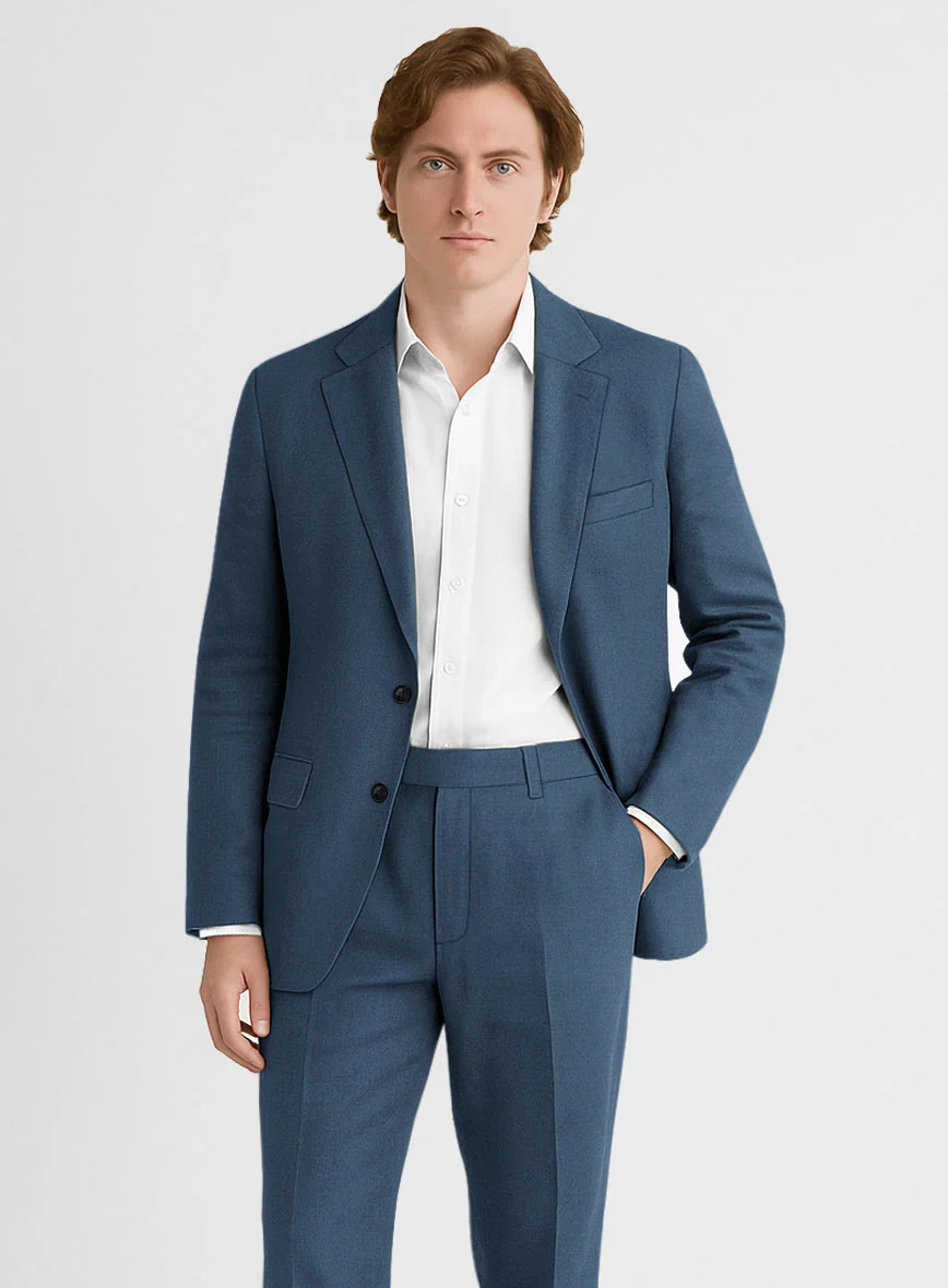 Italian Harbor Blue Cotton Stretch Jacket - Image 2