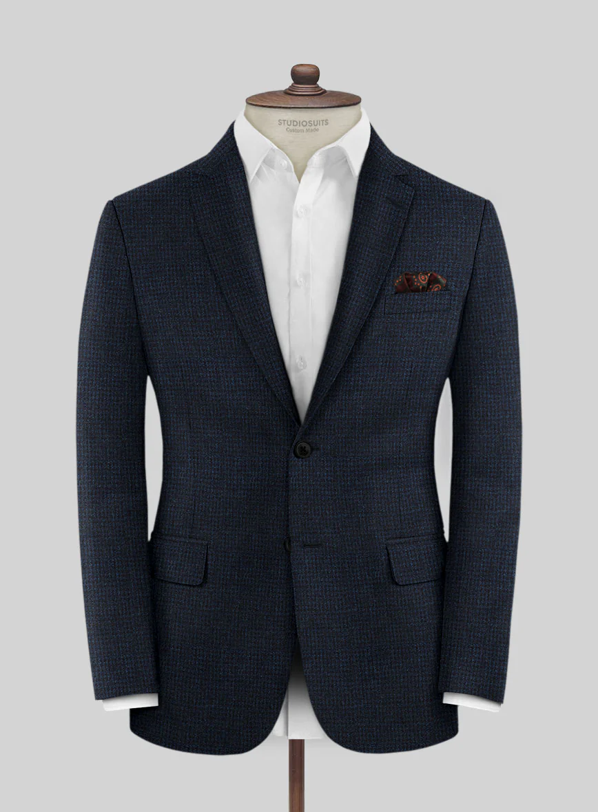 Italian Hibalo Blue Wool Suit - Image 3