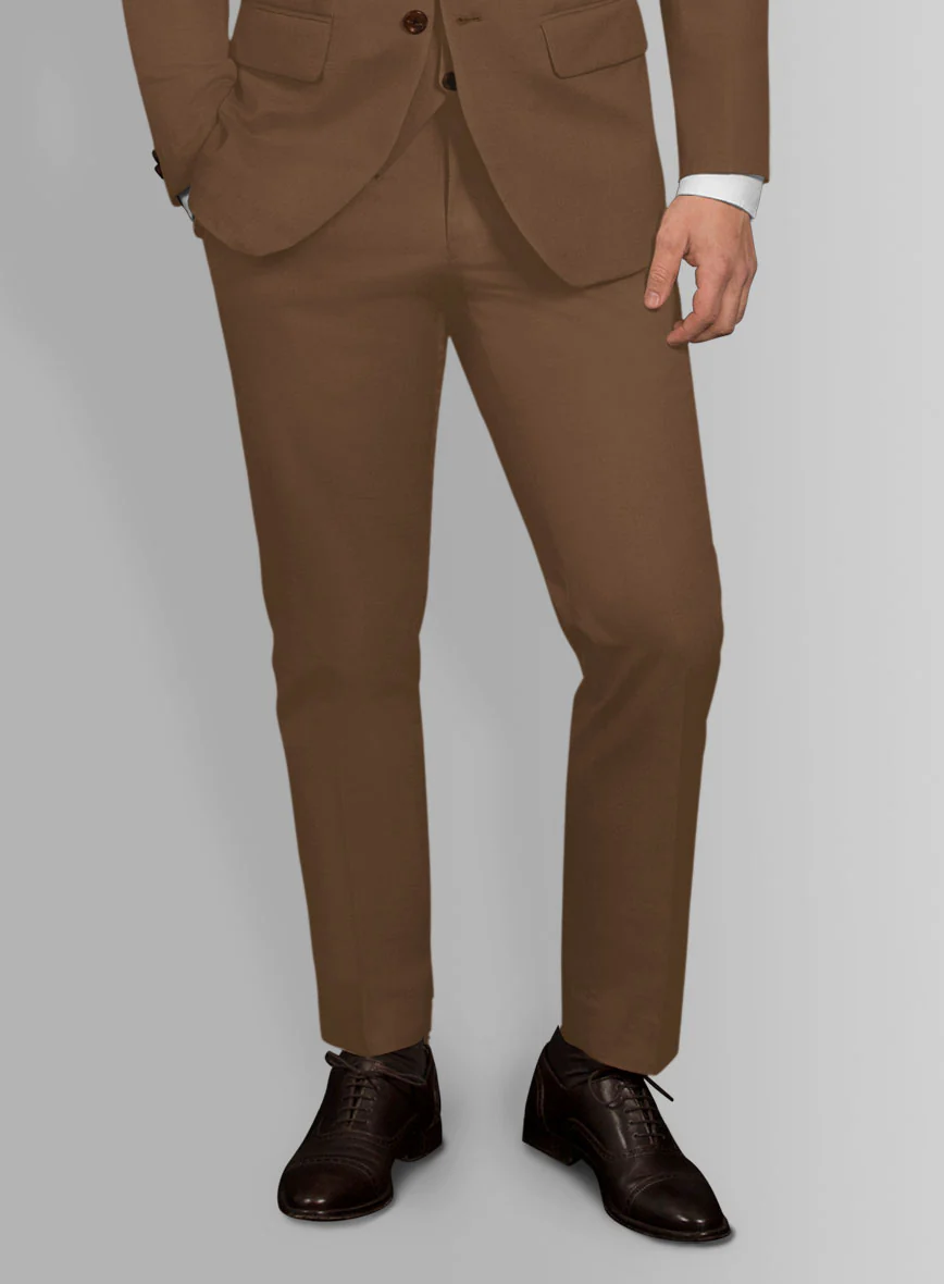 Italian Hickory Brown Cotton Stretch Suit - Image 5