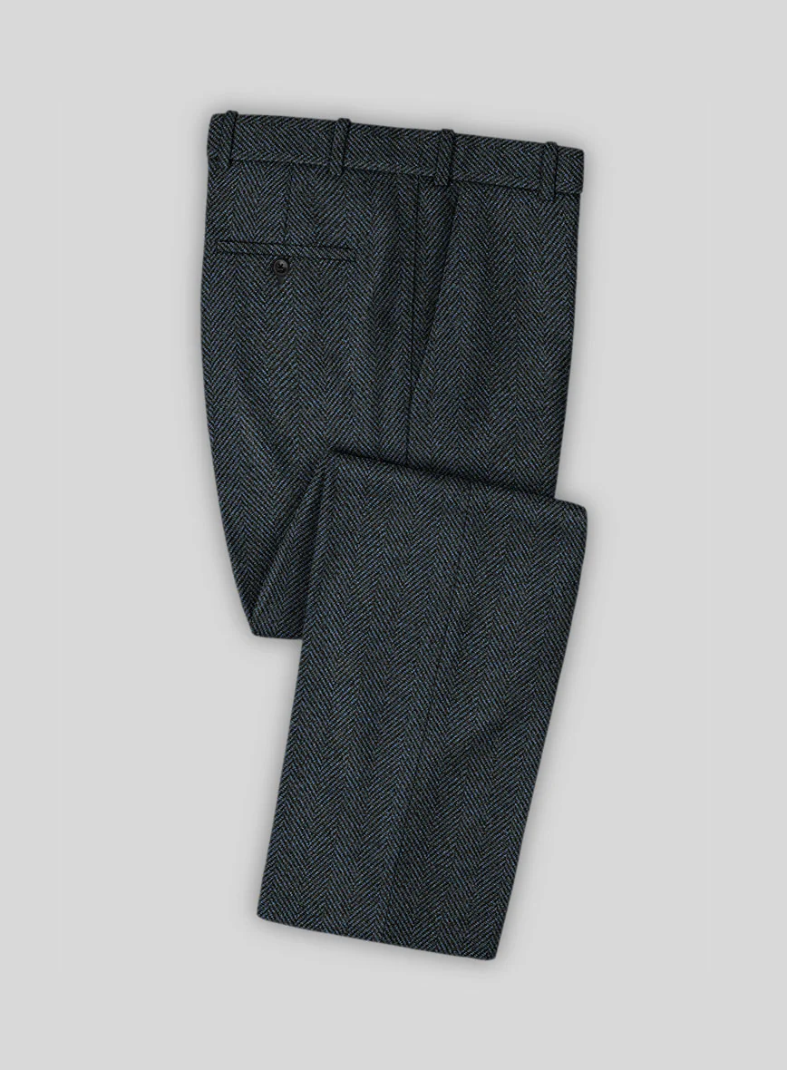 Italian Highlander Blue Herringbone Tweed Suit - Image 6