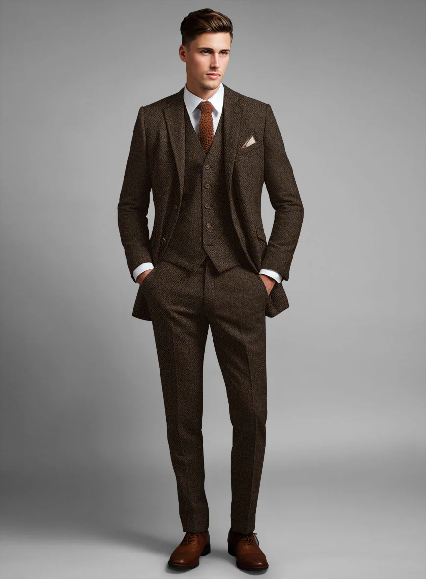 Italian Highlander Dark Brown Tweed Suit - Image 2