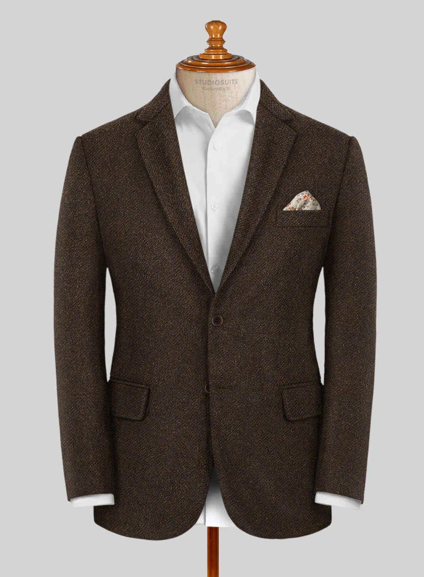 Italian Highlander Dark Brown Tweed Suit - Image 3
