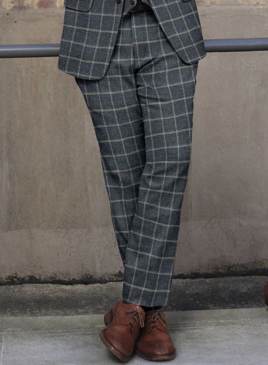 Italian Highlander Emilo Blue Tweed Pants - Image 2