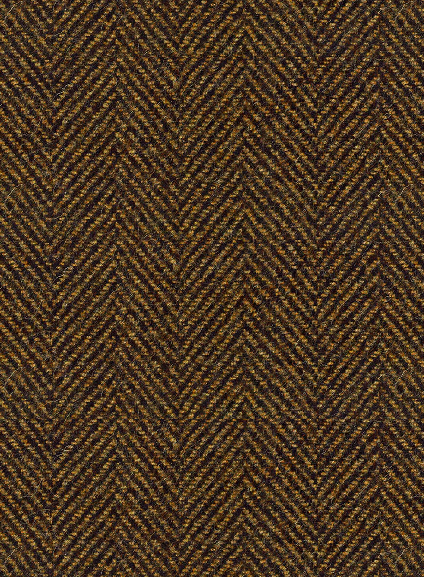 Italian Highlander Mustard Herringbone Tweed Hunting Vest - Image 5