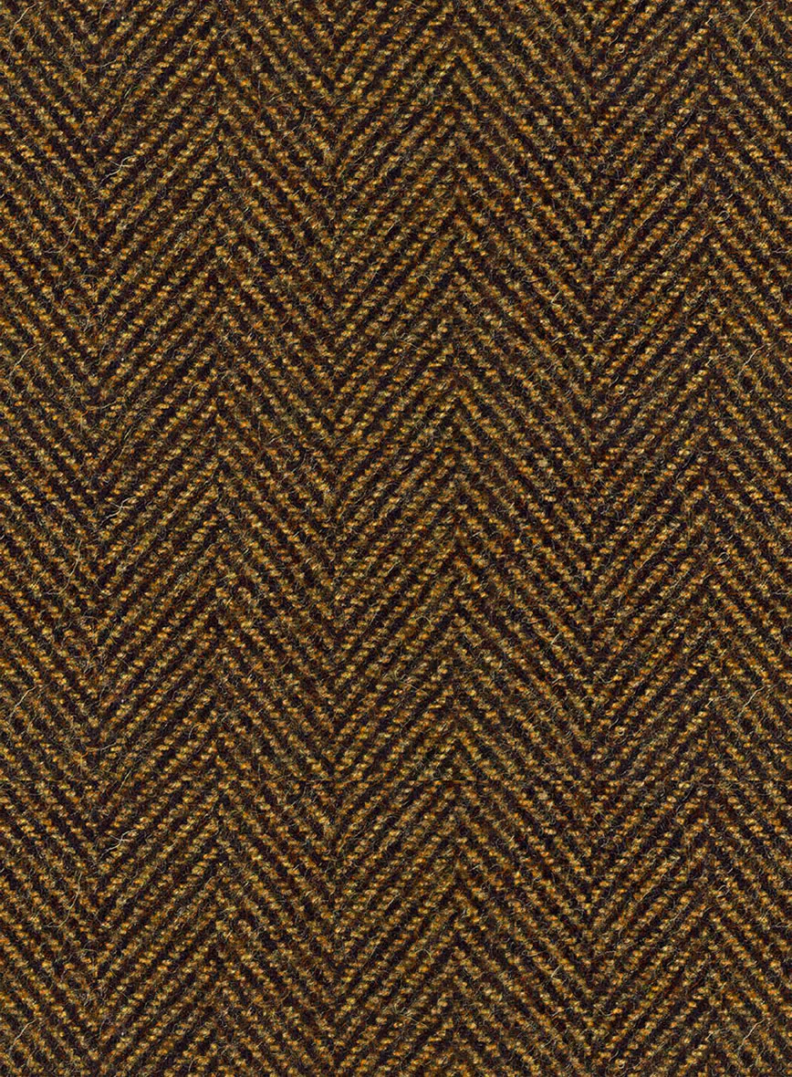 Italian Highlander Mustard Herringbone Tweed Suit - Image 8