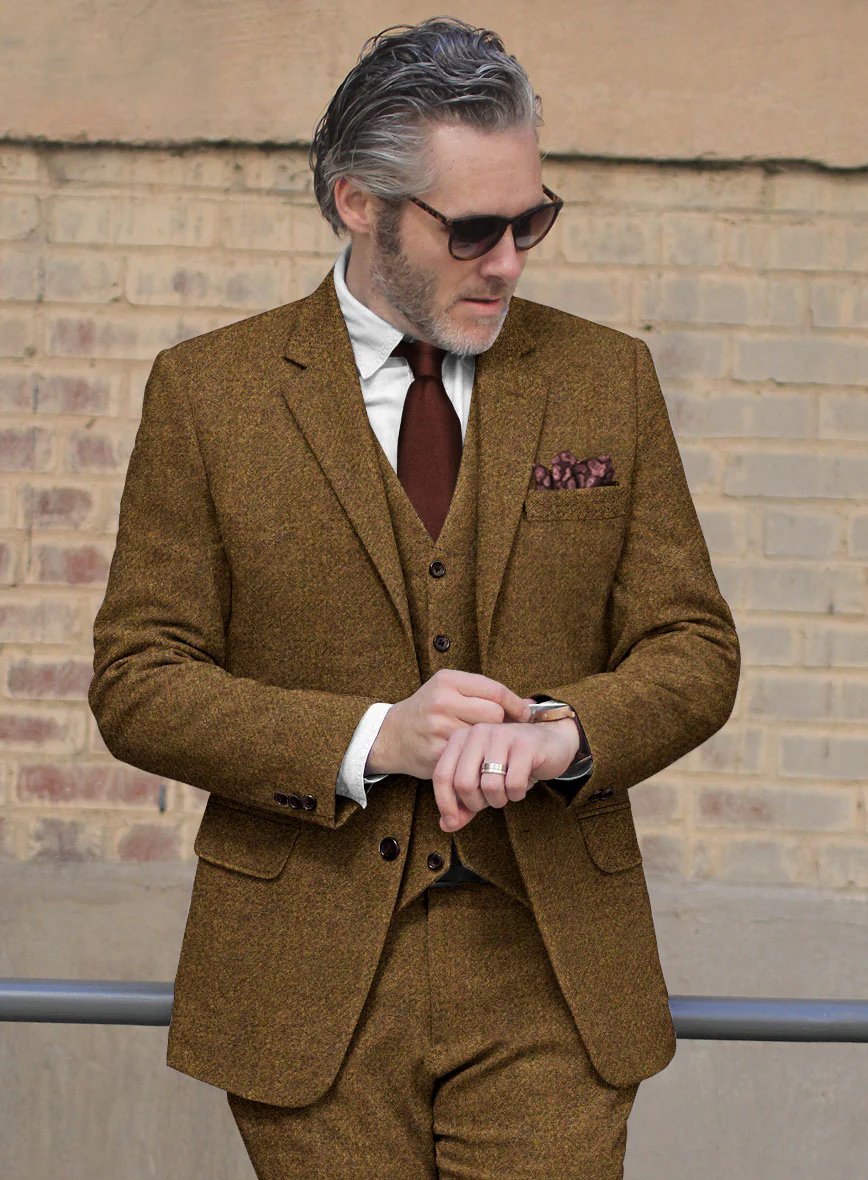 Italian Highlander Rust Tweed Jacket - Image 2