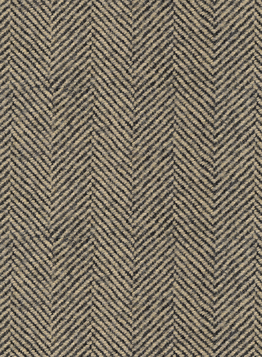 Italian Highlander Stone Beige Herringbone Tweed Pants - Image 3