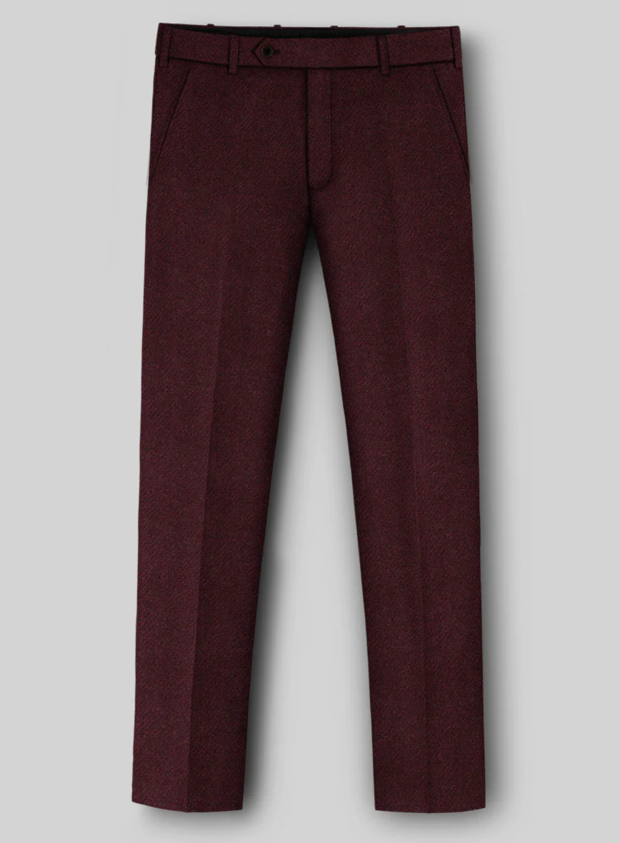 Italian Highlander Wine Tweed Pants - Image 2