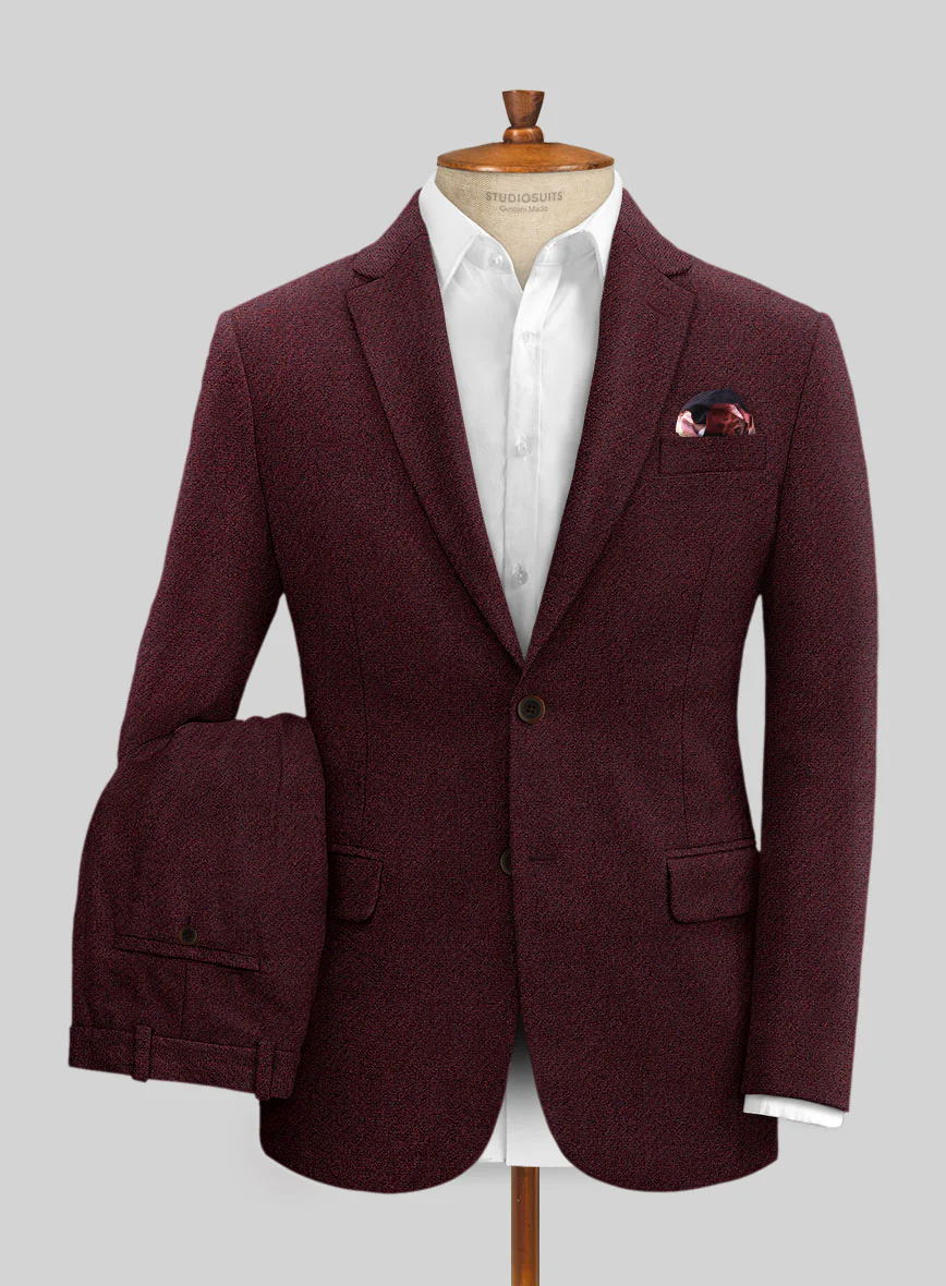 Italian Highlander Wine Tweed Suit - Image 2