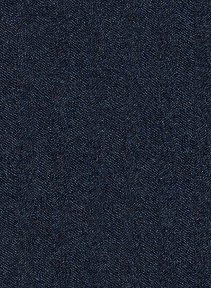 Italian Hulgo Blue Herringbone Wool Suit - Image 5