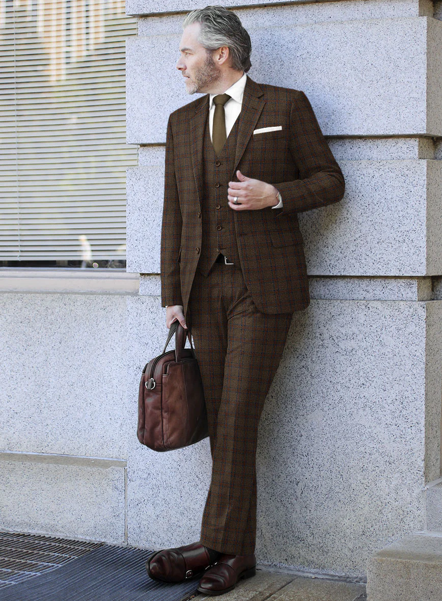Italian Iana Brown Wool Suit - Image 2