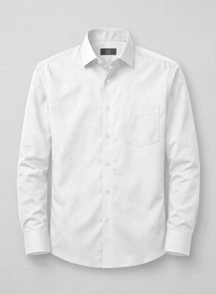 Italian Alba Slub White Shirt - Image 3