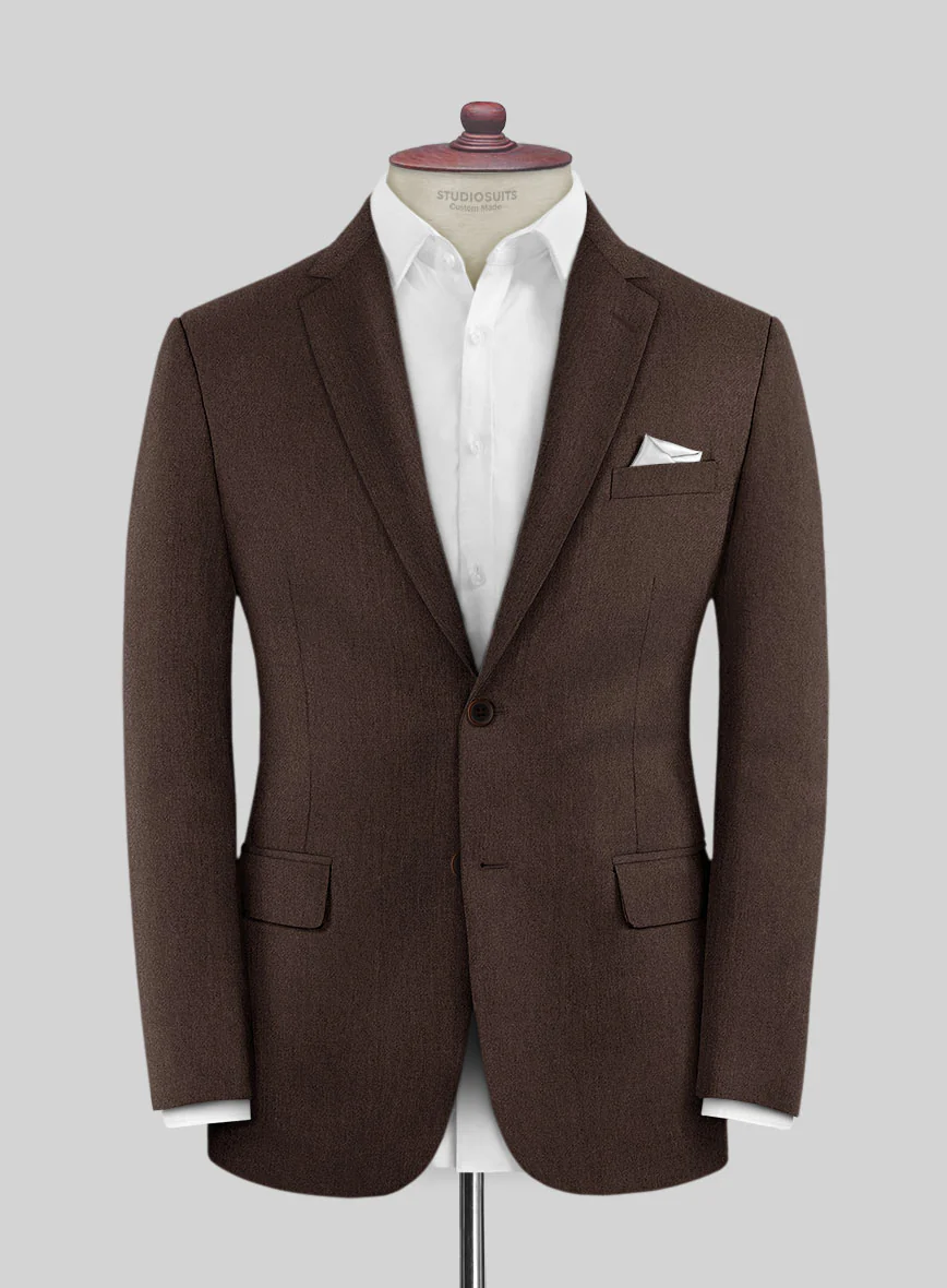 Italian Iucef Cocoa Brown Wool Suit - Image 3