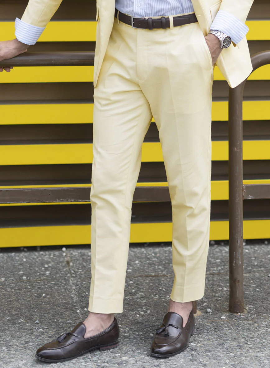 Italian Ivory Cotton Stretch Pants - Image 2