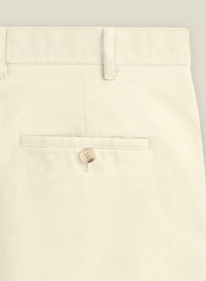 Italian Ivory Cotton Stretch Shorts - Image 4