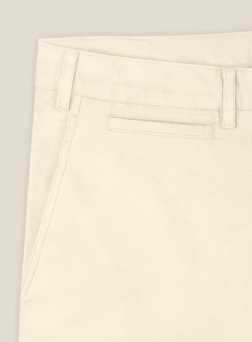 Italian Ivory Cotton Stretch Shorts - Image 5