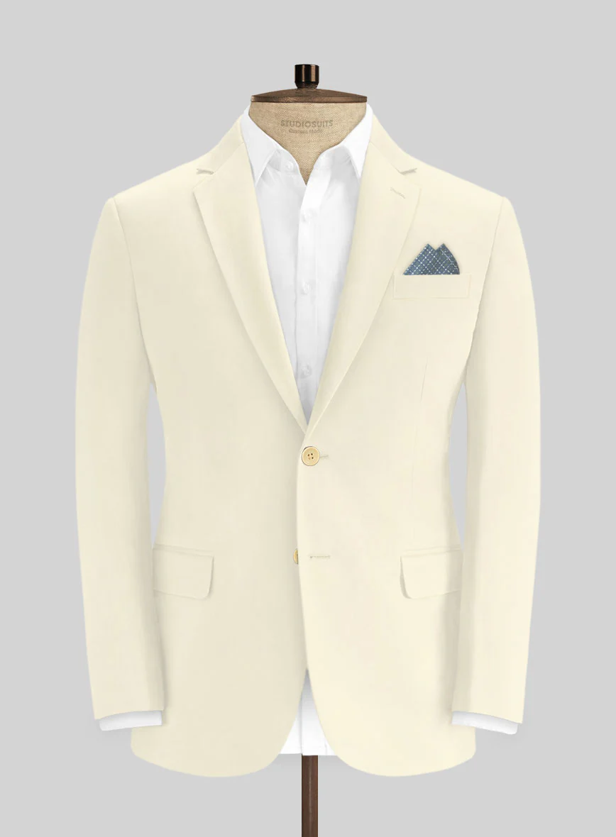 Italian Ivory Cotton Stretch Suit - Image 4