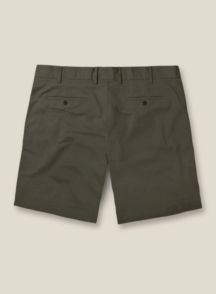 Italian Ivy Green Cotton Stretch Shorts - Image 3