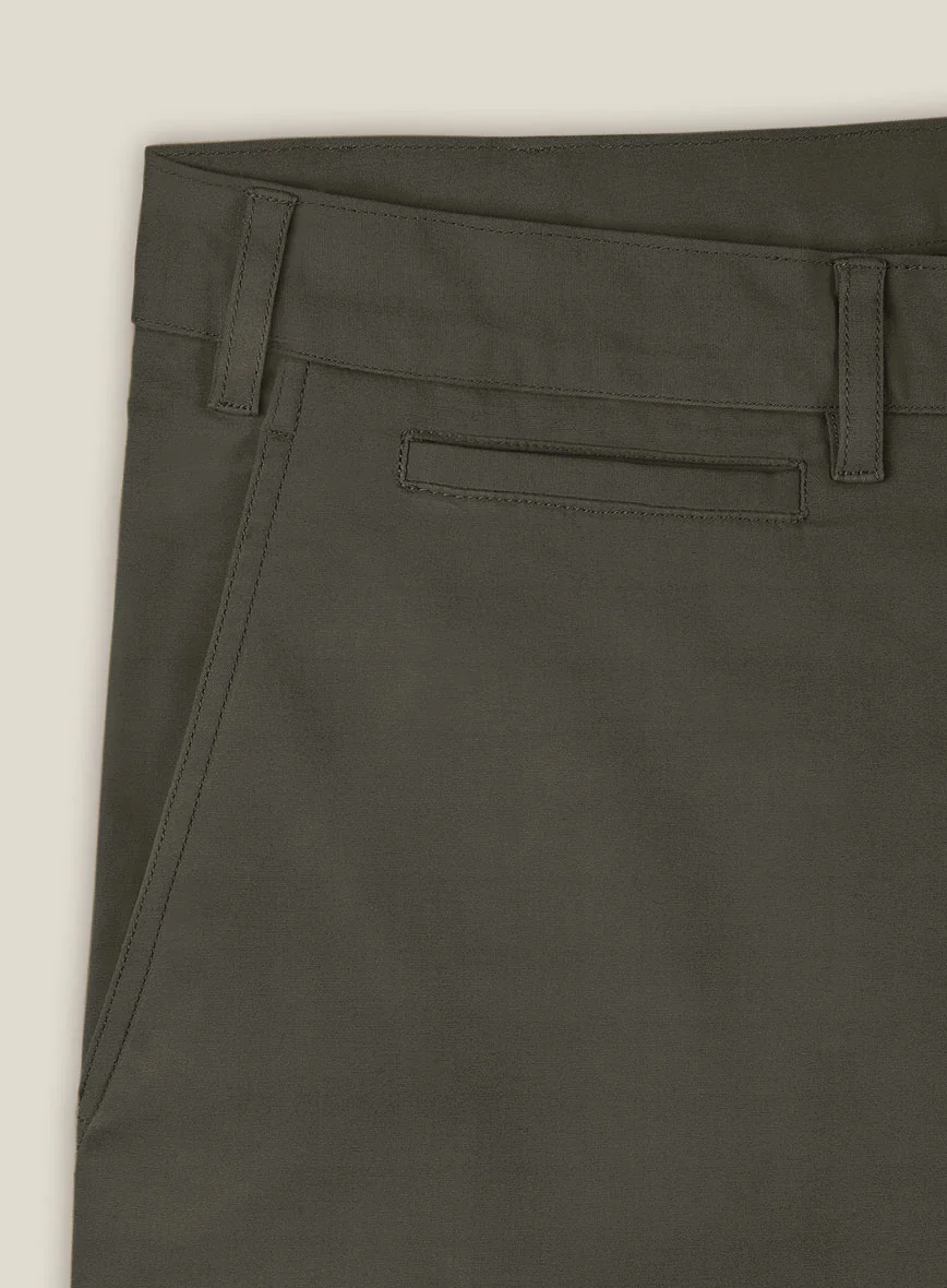 Italian Ivy Green Cotton Stretch Shorts - Image 4