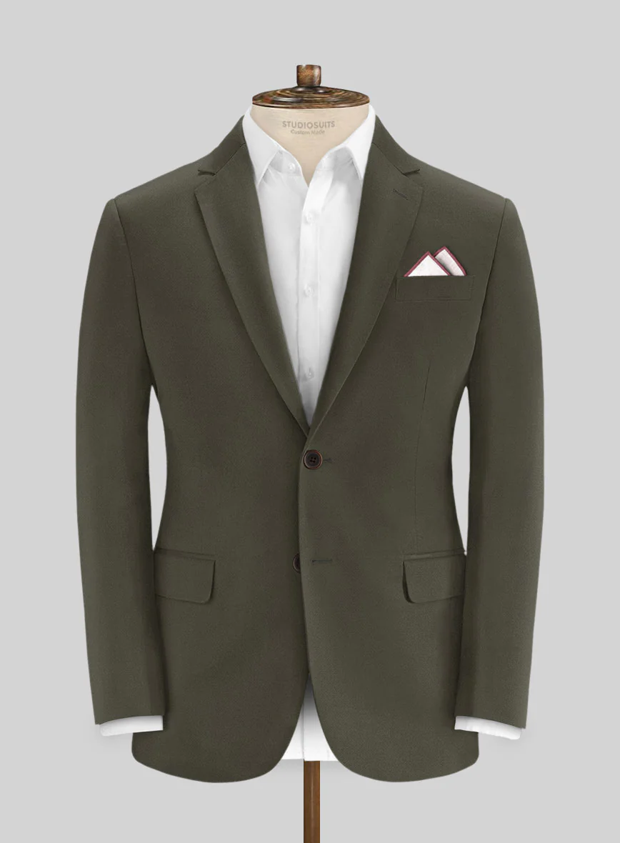 Italian Ivy Green Cotton Stretch Suit - Image 3
