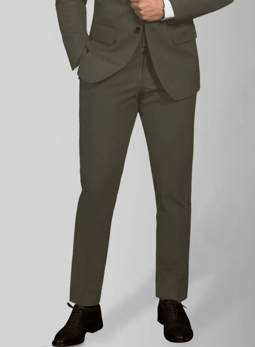 Italian Ivy Green Cotton Stretch Suit - Image 5