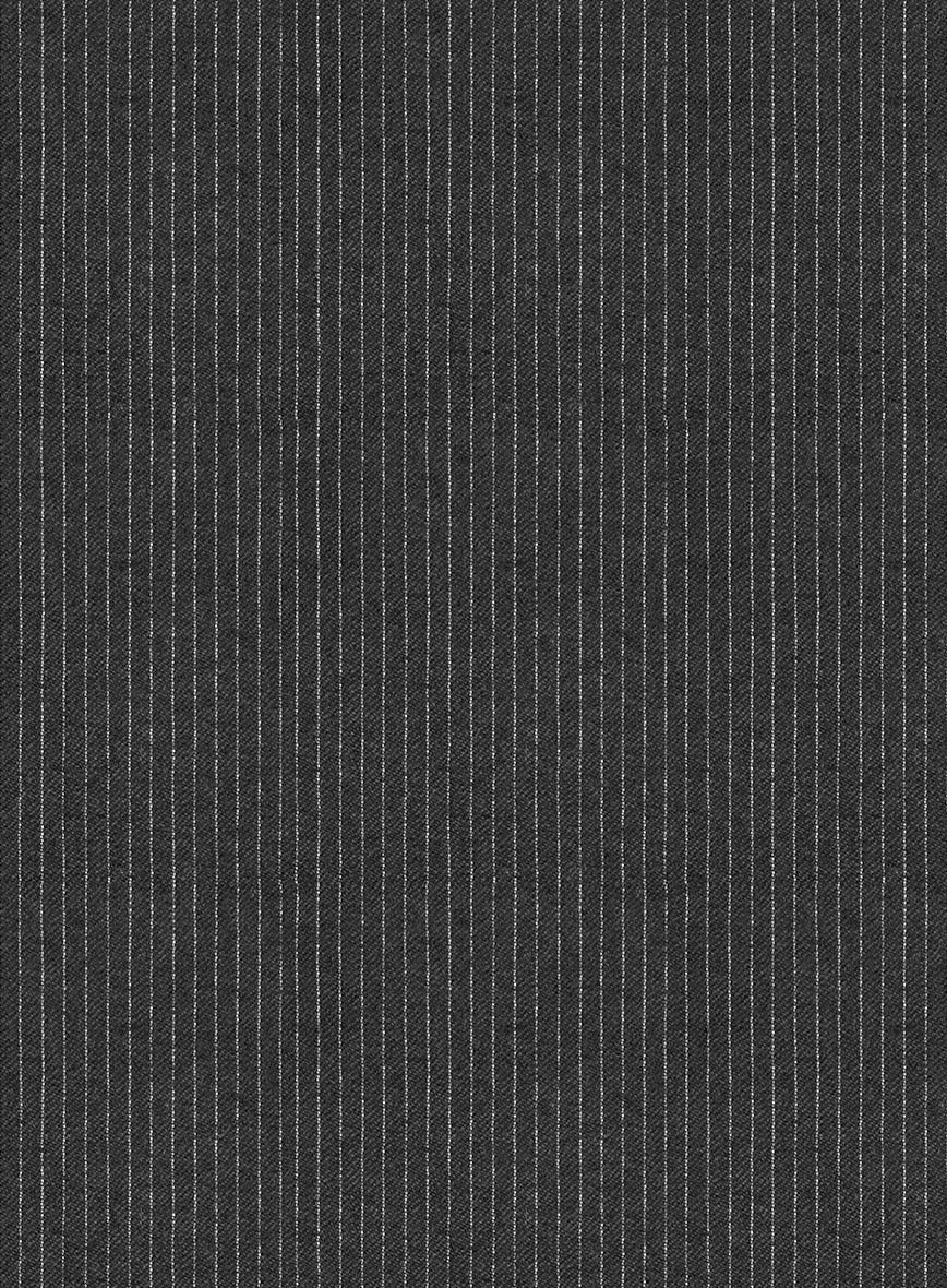 Italian Jague Dark Gray Pinstripe Flannel Pants - Image 3