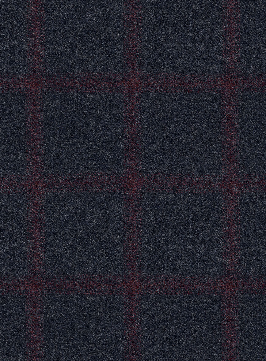Italian Jamen Blue Checks Flannel Pants - Image 3