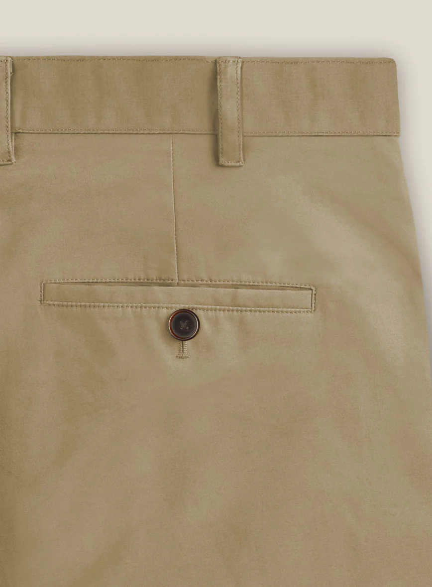 Italian Khaki Cotton Stretch Shorts - Image 5