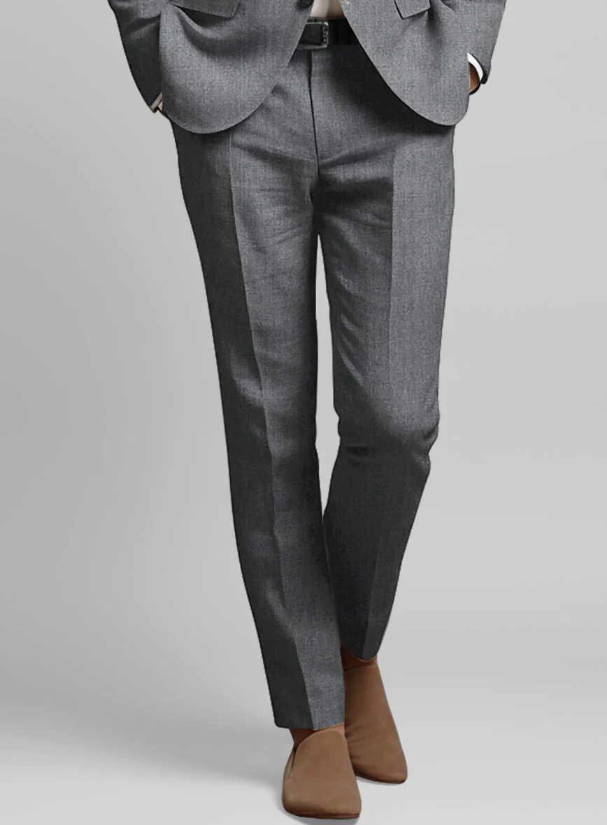 Italian Khyber Gray Blue Linen Pants - Image 2