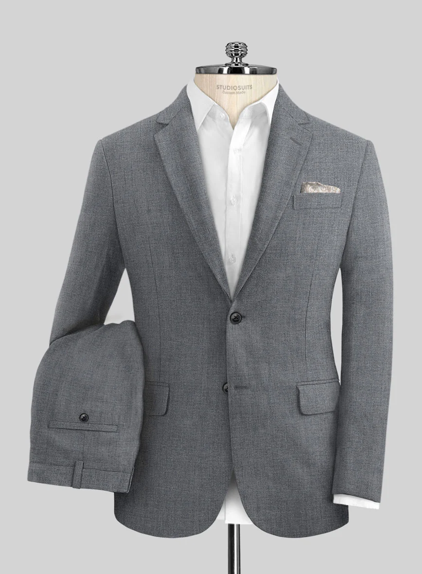 Italian Khyber Gray Blue Linen Suit - Image 2