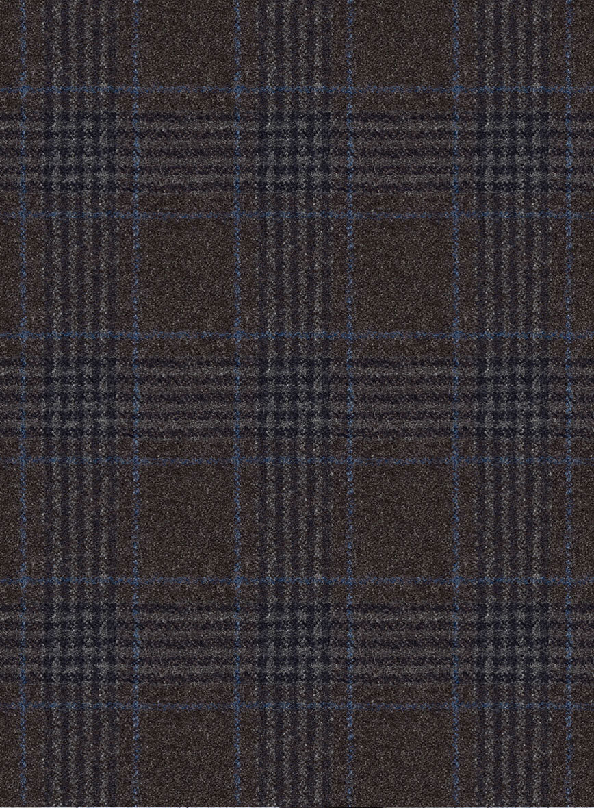 Italian Lark Brown Checks Flannel Suit - Image 6