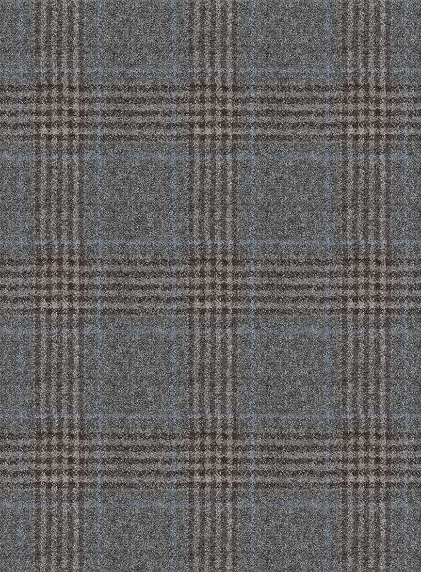 Italian Lark Gray Checks Flannel Pants - Image 3