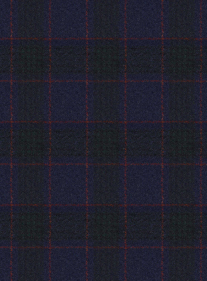 Italian Lark Indigo Blue Checks Flannel Suit - Image 7