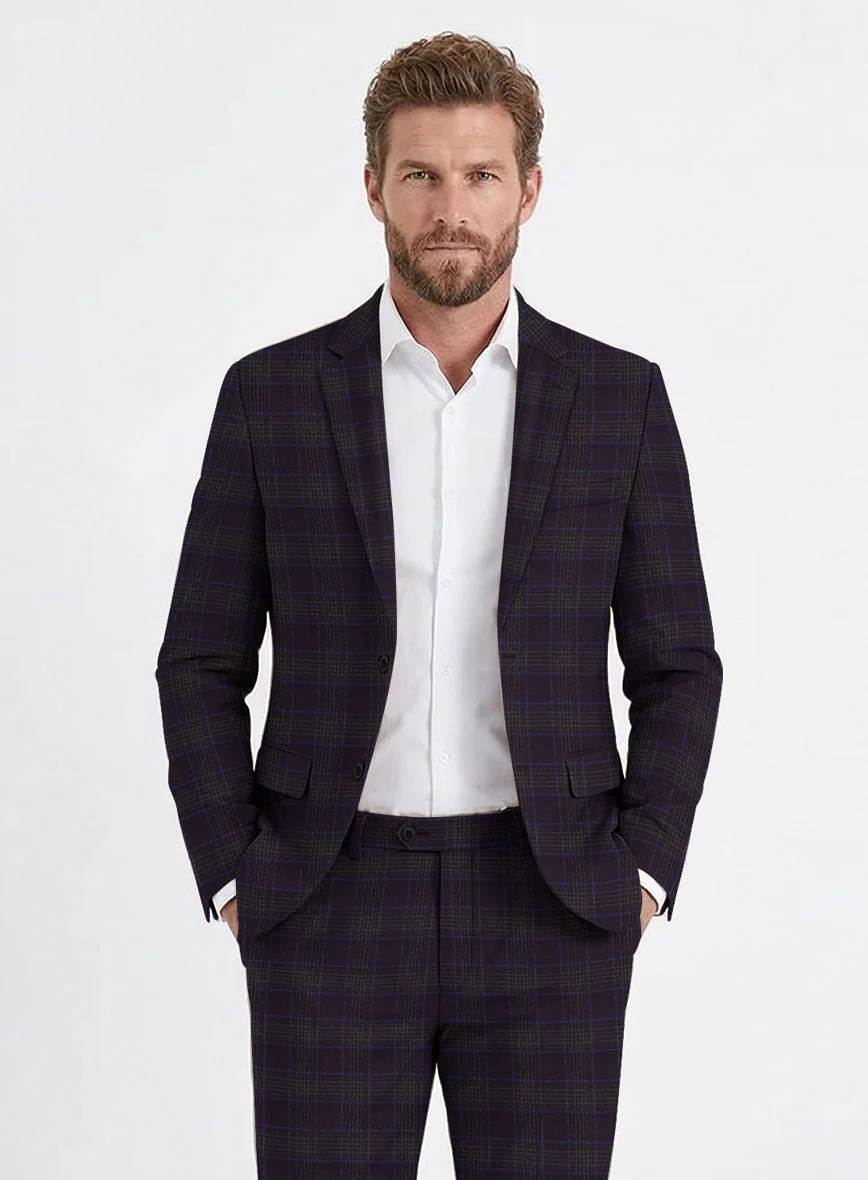 Italian Lark Purple Checks Flannel Jacket - Image 2