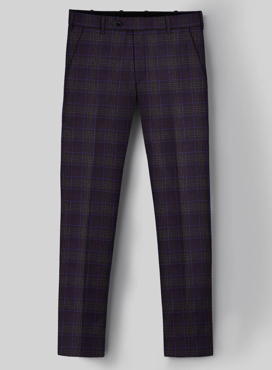 Italian Lark Purple Checks Flannel Pants - Image 2