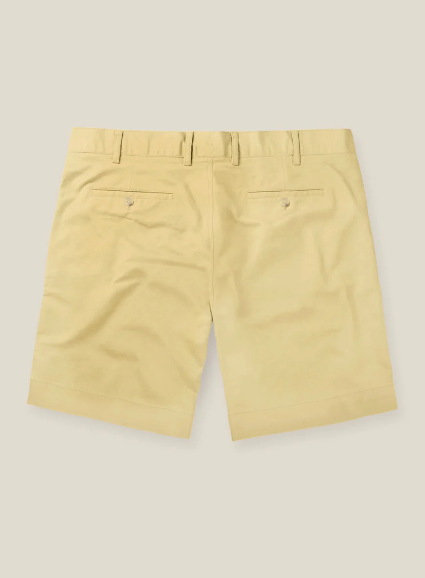 Italian Latte Beige Cotton Stretch Shorts - Image 2