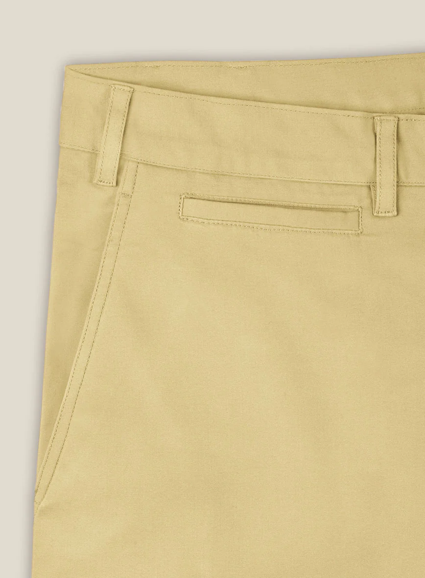 Italian Latte Beige Cotton Stretch Shorts - Image 4