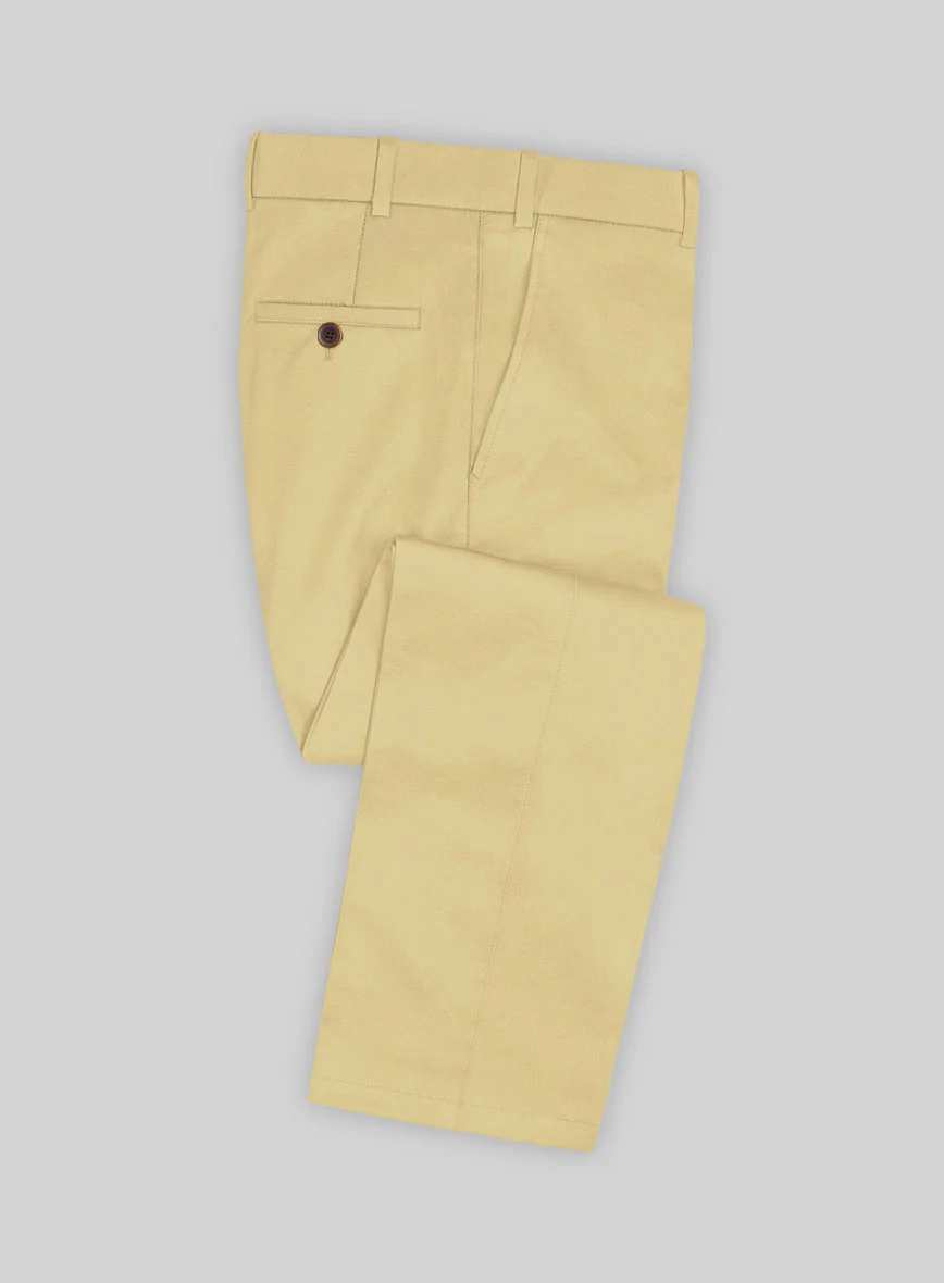 Italian Latte Beige Cotton Stretch Suit - Image 5