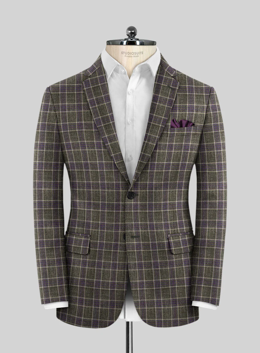 Italian Lendro Checks Wool Suit - Image 3