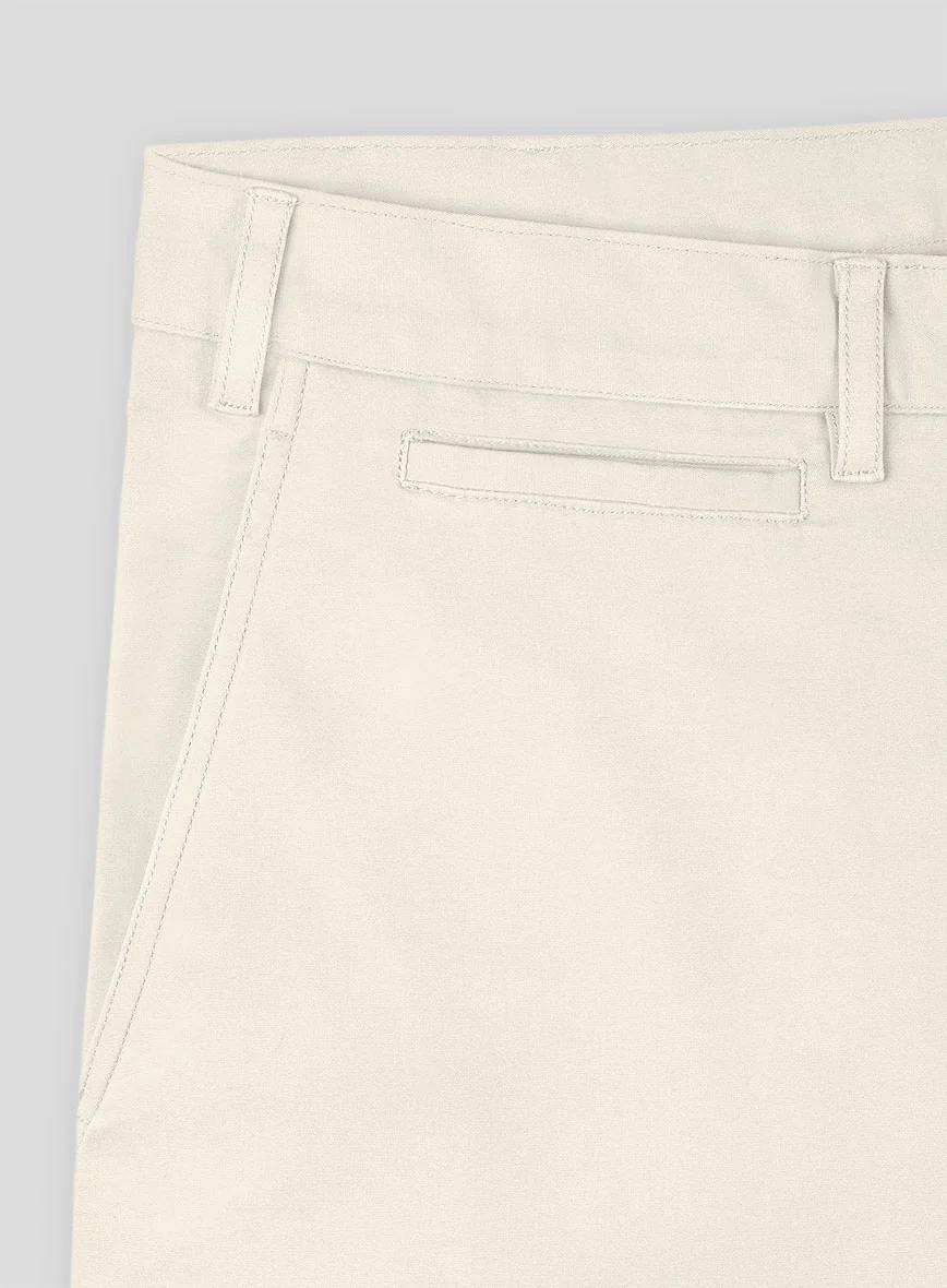 Italian Light Beige Cotton Stretch Shorts - Image 4