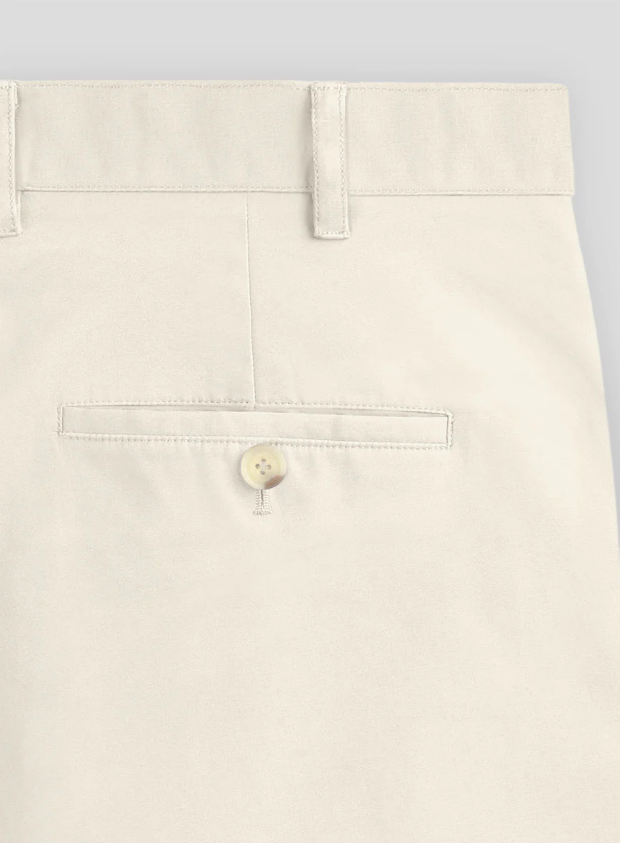 Italian Light Beige Cotton Stretch Shorts - Image 5